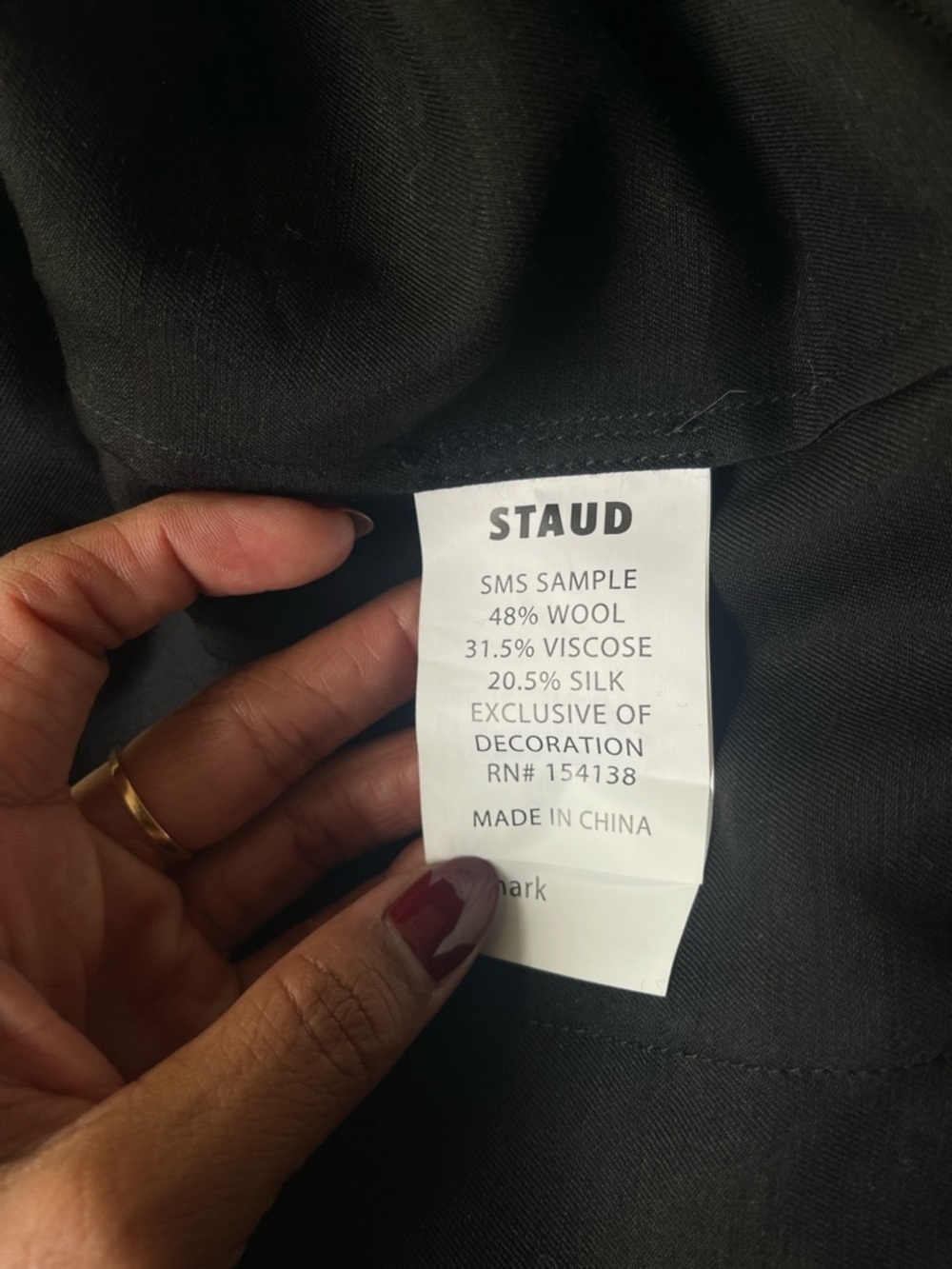 STAUD Black Midi Skirt Silk Wool Art to Wear Minimalist Pencil Skirt Avant Garde - Picture 7 of 8